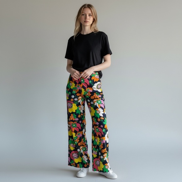 Dodo Bar Or Groovy Colorful Floral Cotton Pants
Boho Hippie Disco resortwear - Picture 2 of 16